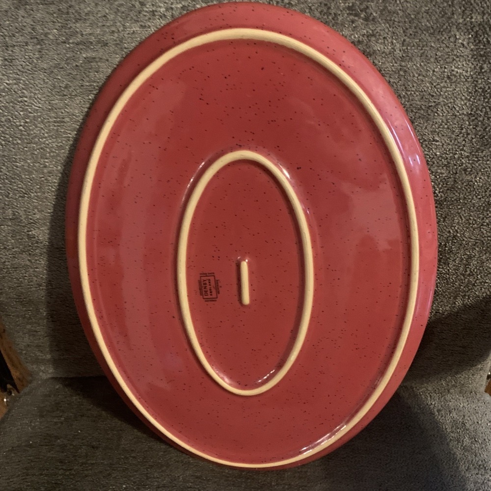 Denby Harlequin Red 14 5/8" Oval Serving Platter